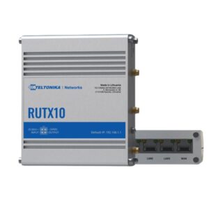 RUTX10 is a robust industrial router equipped with 4x Gigabit Ethernet ports