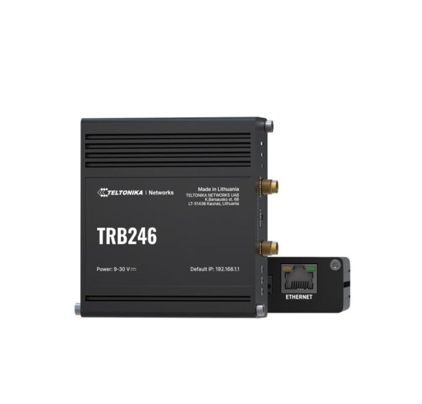 TRB246 is a compact industrial 4G (LTE) gateway equipped with an Ethernet port