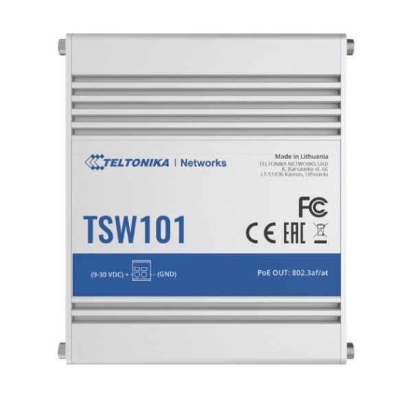 TSW101 is a robust industrial grade switch with 5x Gigabit Ethernet ports