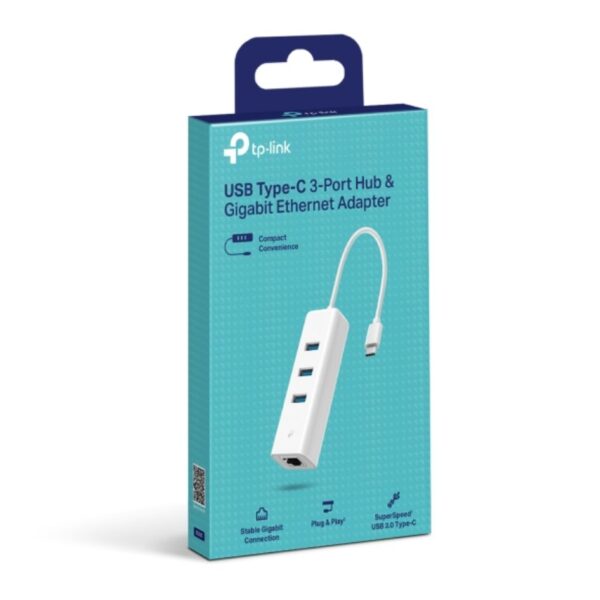 TP-Link UE330C USB Type-C 3-Port Hub  Gigabit Ethernet Adapter