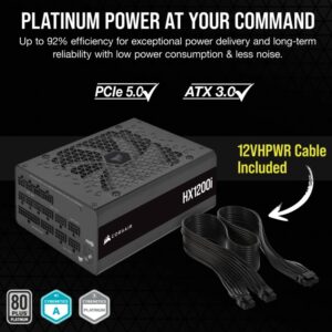 HXi Series™ HX1200i High-Performance ATX Power Supply — 1200 Watt 80 Plus® PLATINUM Certified PSU