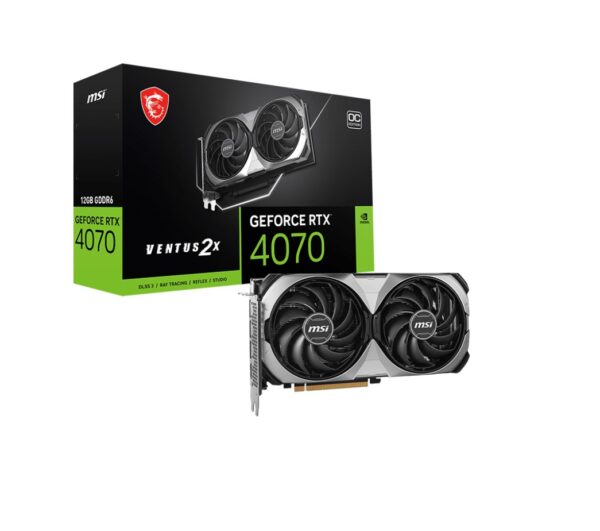 MSI nVidia GeForce RTX 4070 VENTUS 2X E1 12G OC Video Card  2505 MHz Boost Clock