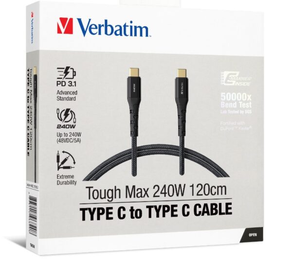 Verbatim Cable 240W USB-C to USB-C 120CM