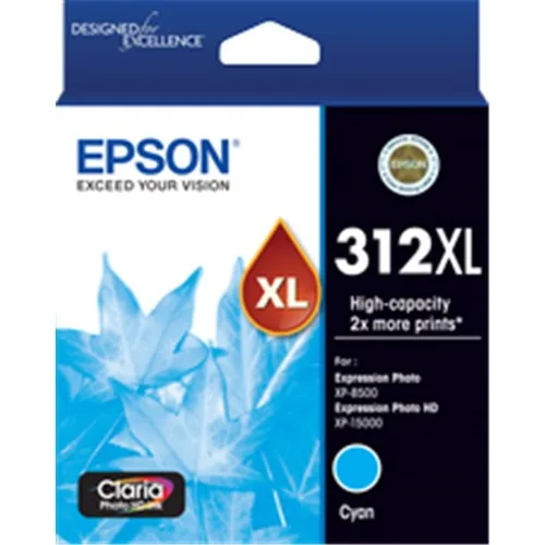 EpsonEPSON 312XL CYAN INK CLARIA PHOTO HD XP-8500 / XP-15000InkJet Cartridges