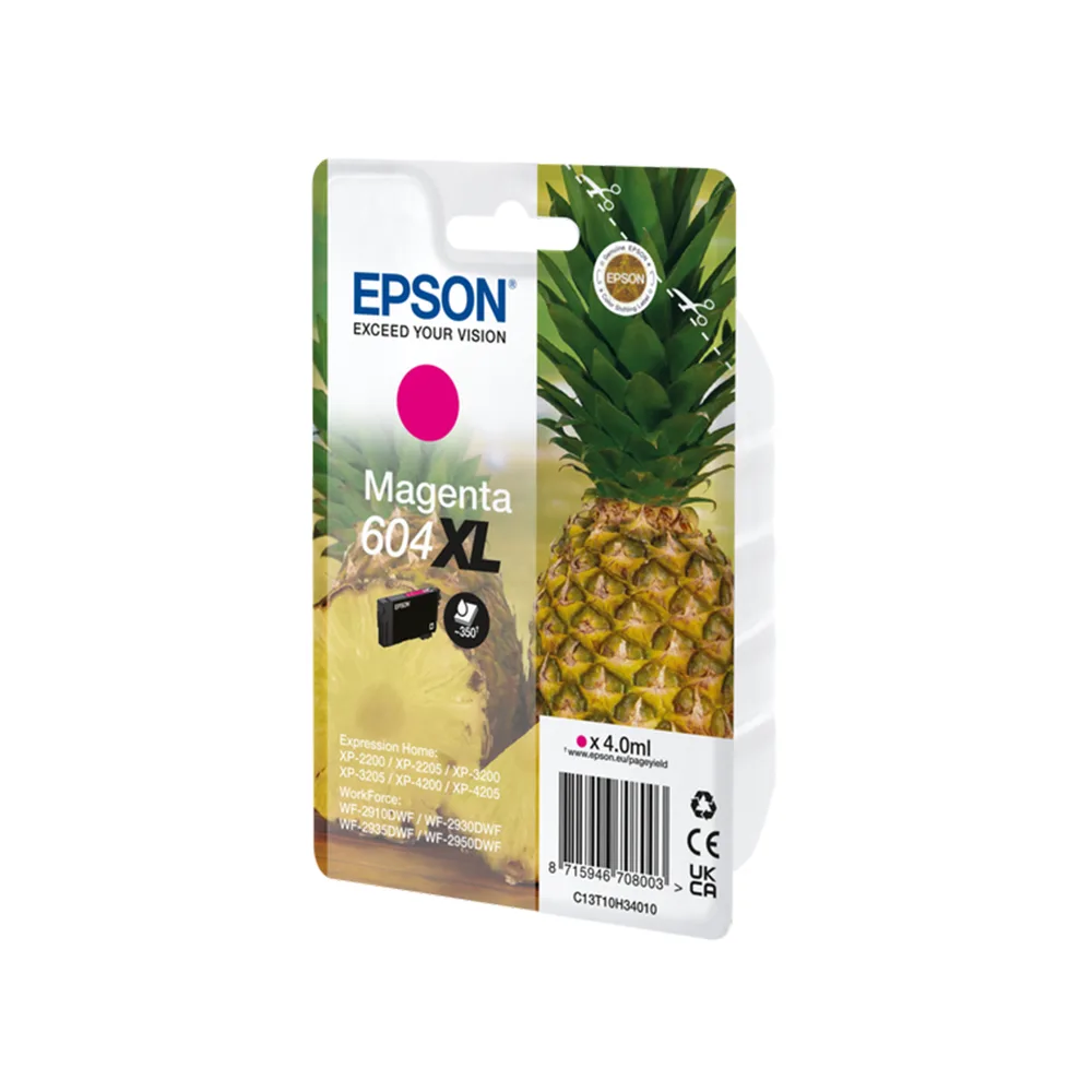 EpsonEPSON 604 XL MAGENTA INK XP-2200 XP-3200 XP-4200 WF-2910 WF-2930 WF-2950InkJet Cartridges
