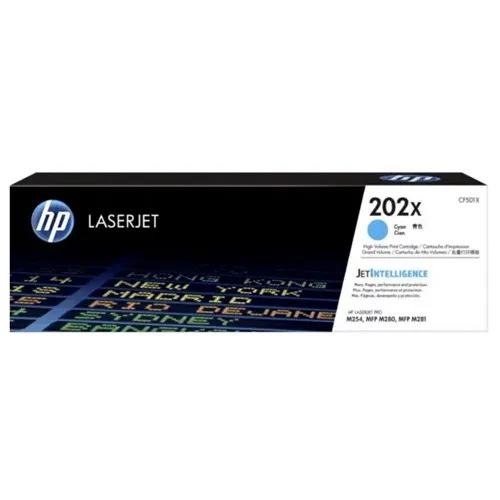 HPHP 202X CYAN LASERJET TONER 2.5K FOR M254DW M254NW M280NW M281FDN M281FDWLaser Toner