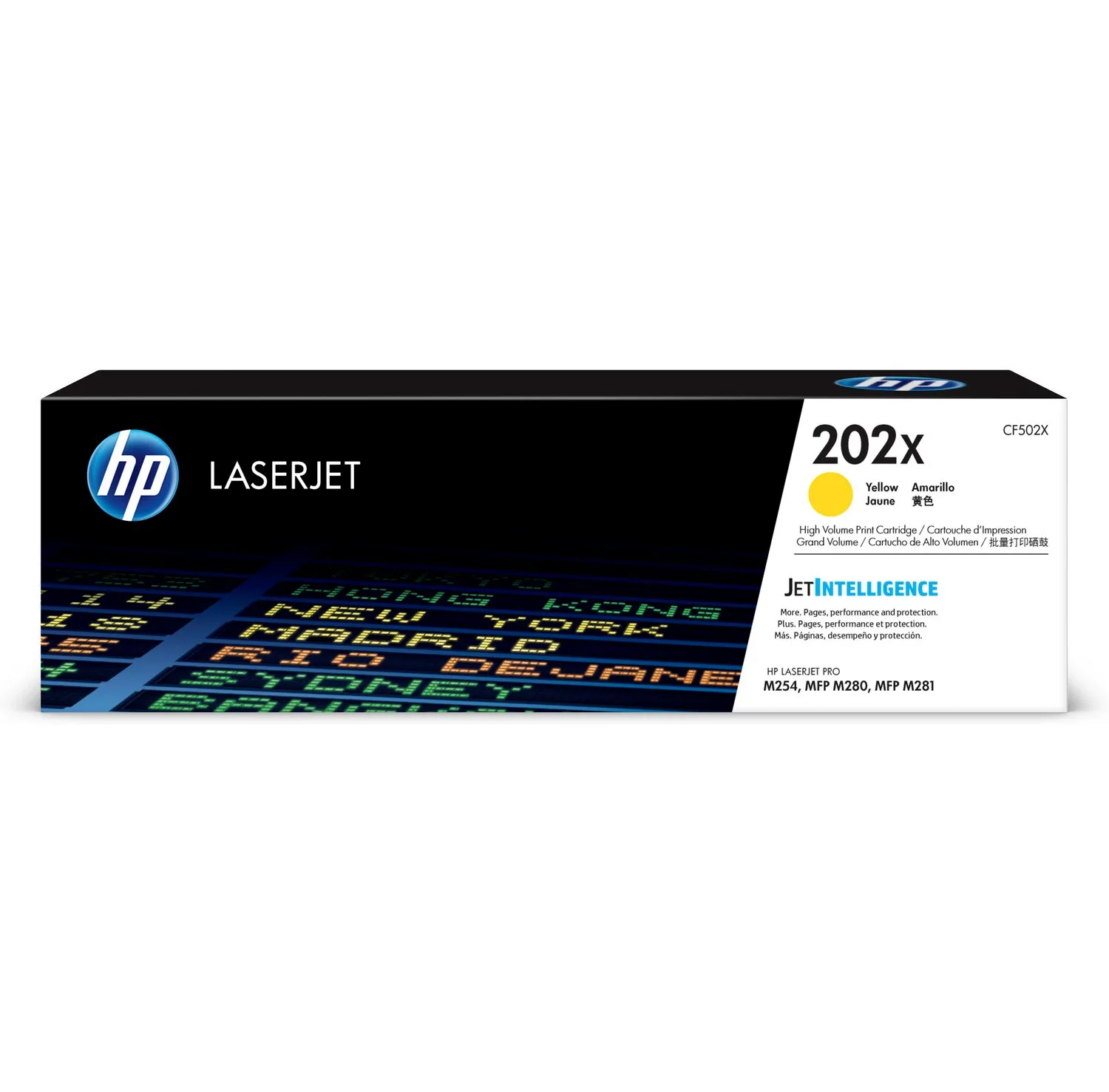 HPHP 202X YELLOW LASERJET TONER 2.5K FOR M254DW M254NW M280NW M281FDN M281FDWLaser Toner
