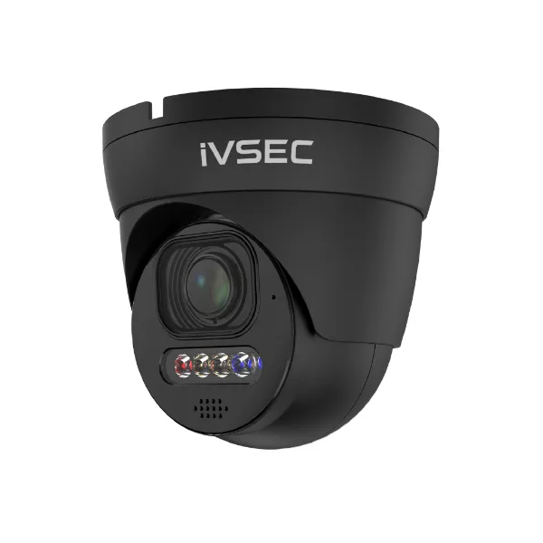IVSECIVSEC TURRET IP CAMERA 8MP 2.8MM-12MM MOTORISED LENS 25 FPS POE IP66 ADV DET BLACKIP Integrated Dome
