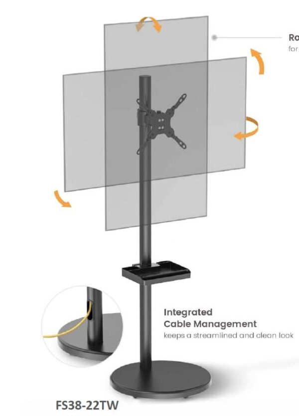 Brateck Mobile Spring assisted Display Floor Stand Fit Most 17"-35" Monitor Up to 10kg per screen VESA 75x75/100x100(NEW)