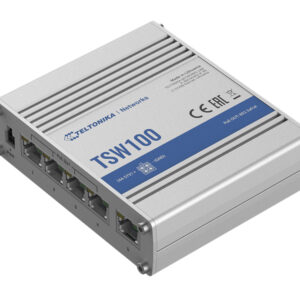 TSW100 is a robust industrial grade switch with 5x Gigabit Ethernet ports