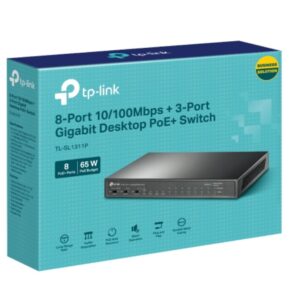 8-Port 10/100Mbps + 3-Port Gigabit Desktop Switch with 8-Port PoE+