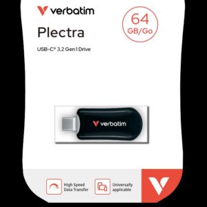 The Verbatim Plectra USB-C Flash Drive is a sleek and reliable storage solution