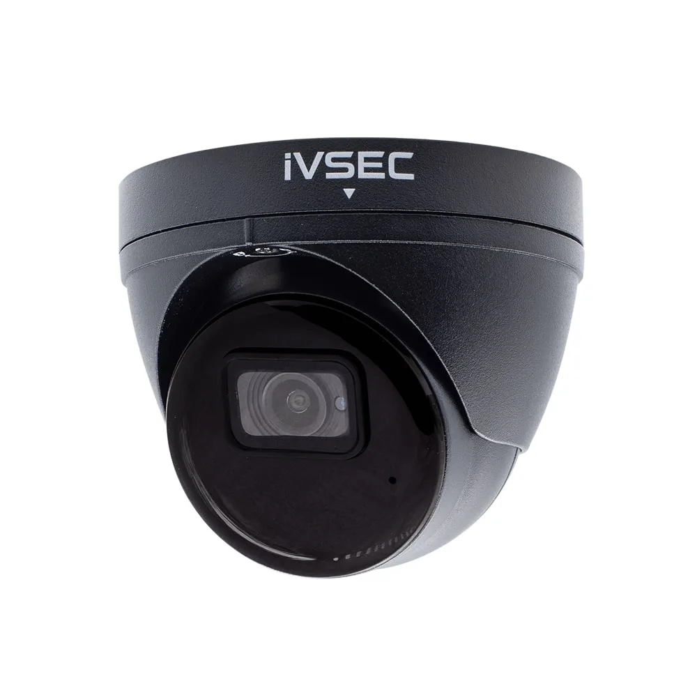 IVSECIVSEC TURRET IP CAMERA 5MP 2.8MM FIXED LENS 20FPS POE IP66 30M IR MIC BLACKIP Integrated Dome