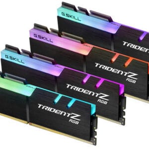 G.SKILL F4-3200C16Q-32GTZR 32GB (4 x 8GB)/ PC4-25600 / DDR4 3200 Mhz/ Timings 16-18-18-38/ Voltage 1.35V/ Trident Z RGB – G.SKILL MEGF4-3200C16Q32GTZR DDR4 UDIMM (Desktop) Product Image