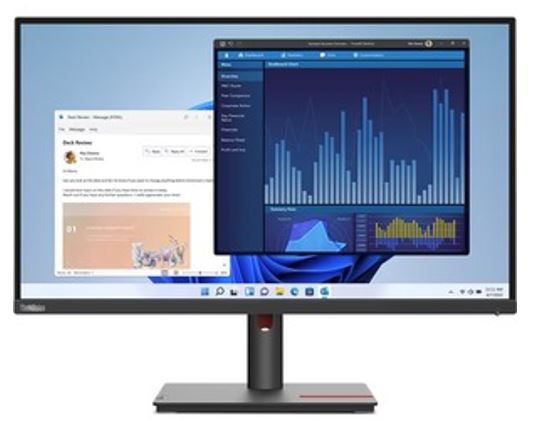 Lenovo ThinkVision T27P-30 27" UHD Monitor 4K 3840x2160 16:9 Height Adjustable Tilt Swivel Pivot DP HDMI USB-C 3xUSB3.2 Hub 3yr