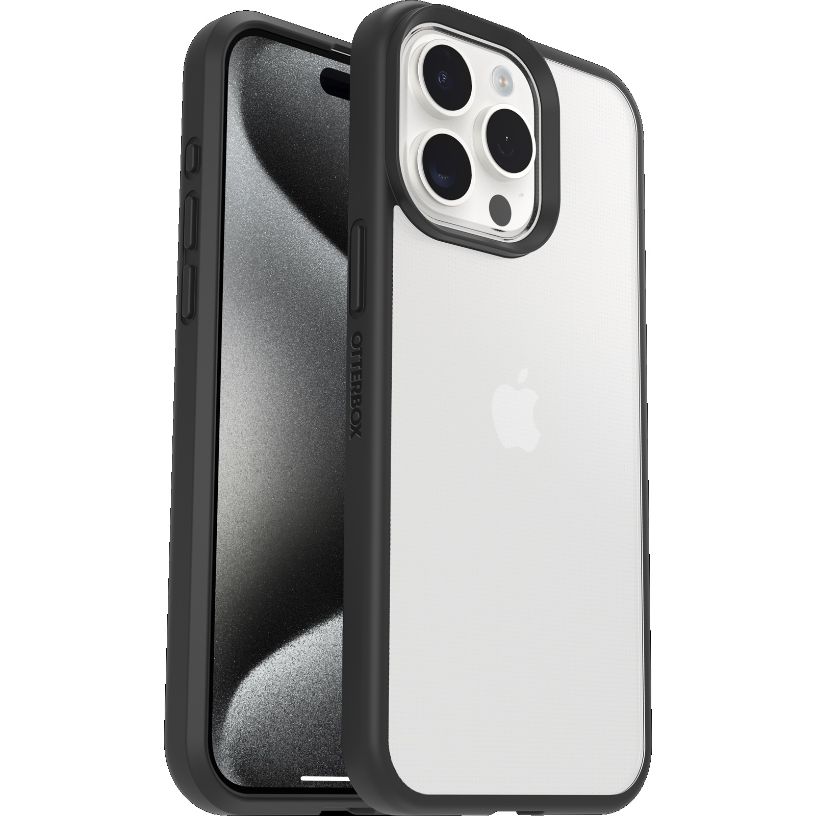 OtterBox React Apple iPhone 15 Pro Max (6.7") Case Black Crystal (Clear/Black) - (77-92783)