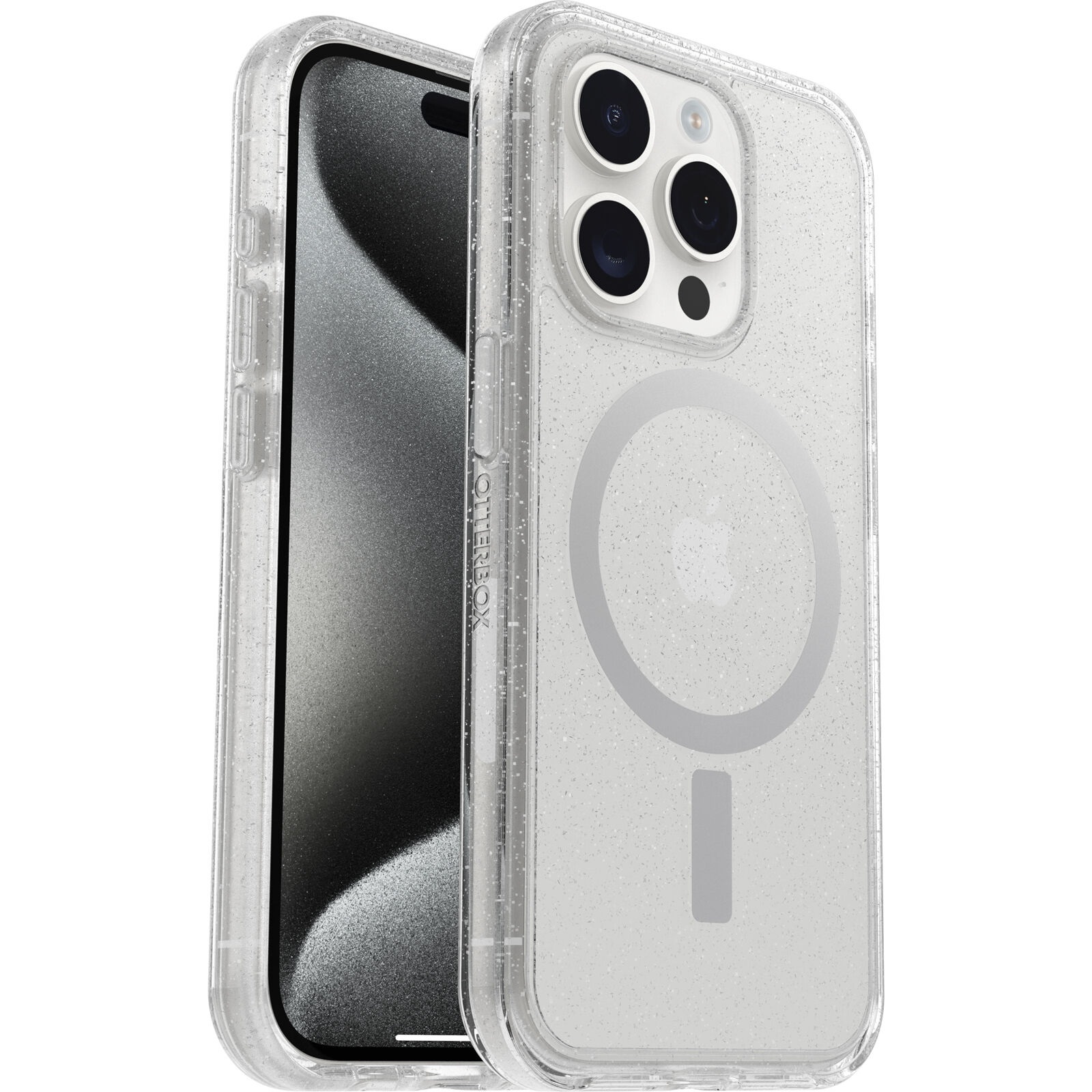 OtterBox Symmetry+ MagSafe Apple iPhone 15 Pro (6.1") Case Stardust (Clear Glitter) - (77-93034)