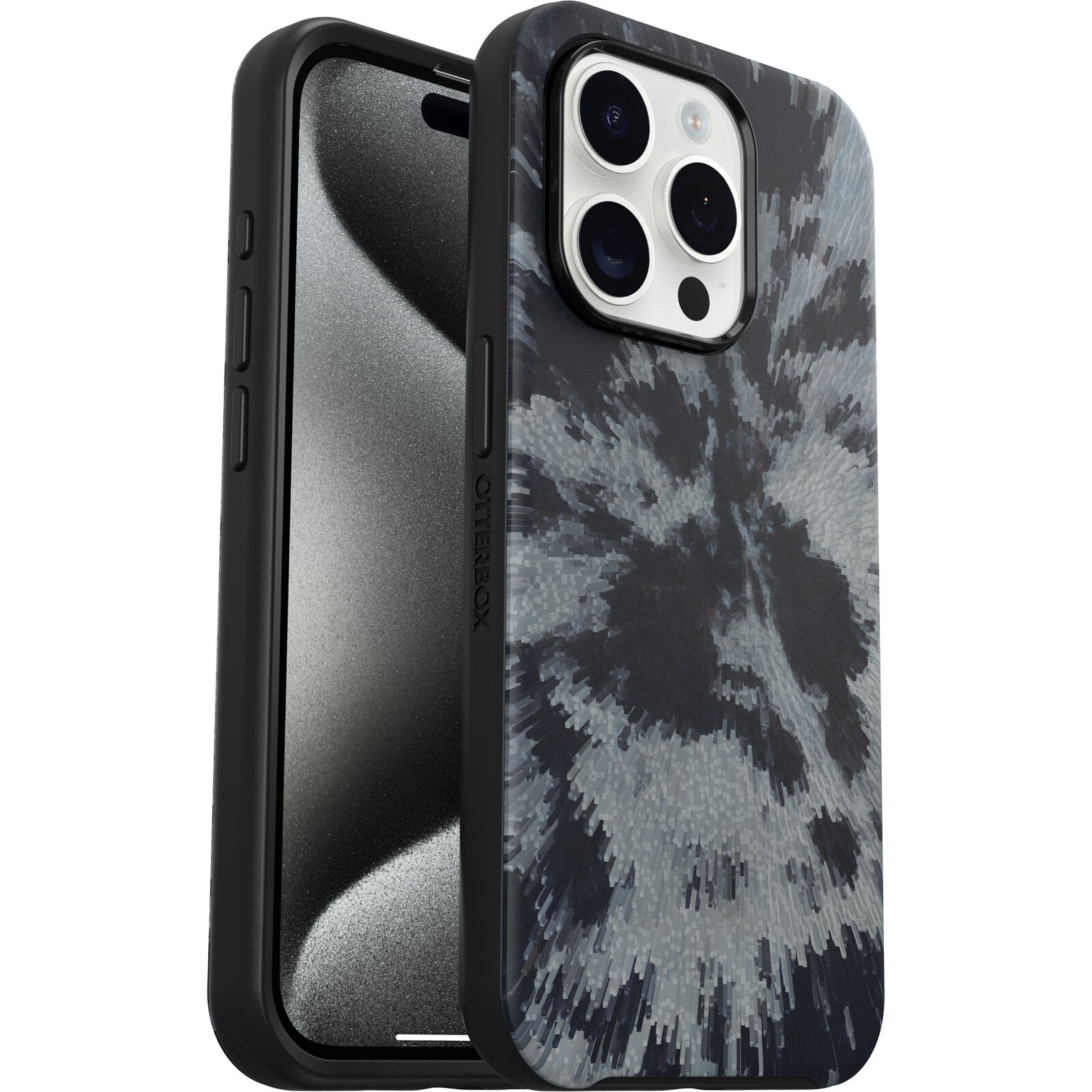 OtterBox Symmetry+ MagSafe Apple iPhone 15 Pro (6.1") Case Burnout Sky (Black) - (77-93361)