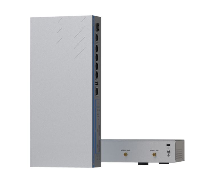 RUTXR1 is a rack-mountable LTE Advanced (LTE-A) router equipped with 5x Gigabit Ethernet ports