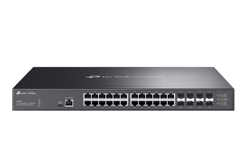 TP-Link SX3832 Omada 24-Port 10GBASE-T L2+ Managed Switch with 8 10GE SFP+ Slots