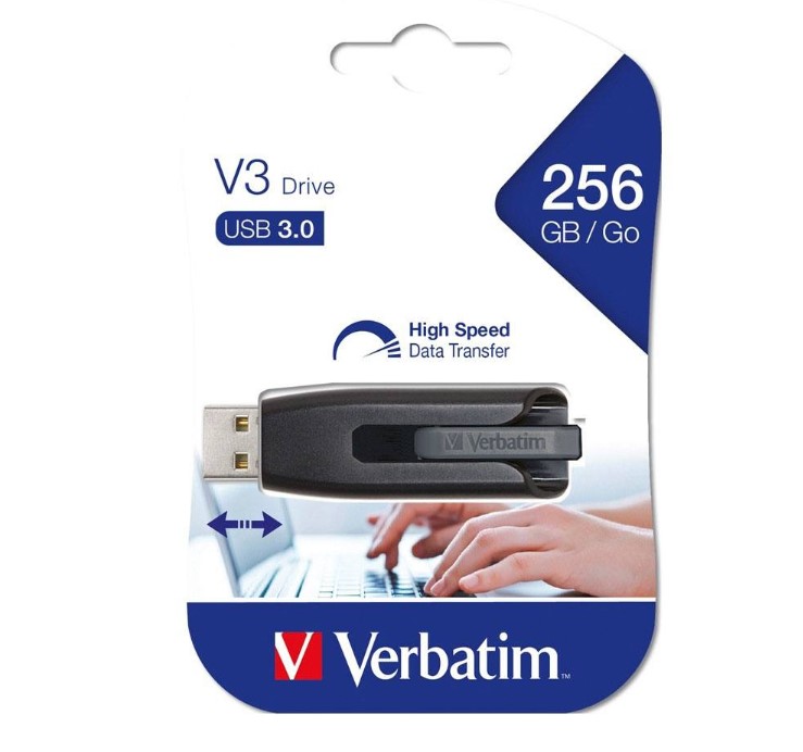 Verbatim Store'n'Go V3 USB 3.0 Drive 256GB - Grey