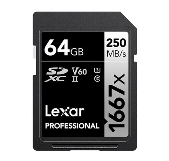 Lexar Professional 1667x 64GB SDXC™ UHS-II Card SILVER Series