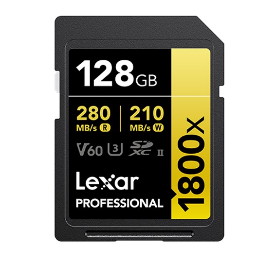 Lexar Professional 1800x 128G SDXC™ UHS-II Card GOLD Series