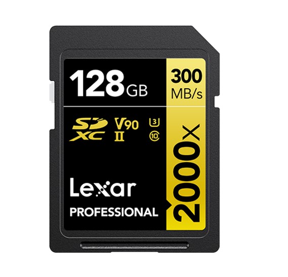 Lexar Professional 2000x 128GB SDHC™/SDXC™ UHS-II Card GOLD Series