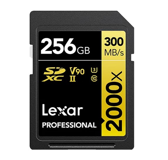 Lexar Professional 2000x 256GB SDHC™/SDXC™ UHS-II Card GOLD Series