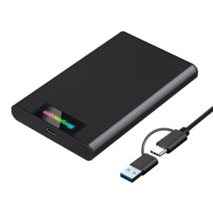 Simplecom SE239 Tool-free 2.5' SATA HDD SSD to USB-C Enclosure with RGB Lights USB 3.2 Gen 2 2 interface