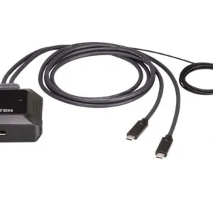 One KVM switch allows for easy control and fast switch between two USB-C devices from a single set of keyboard