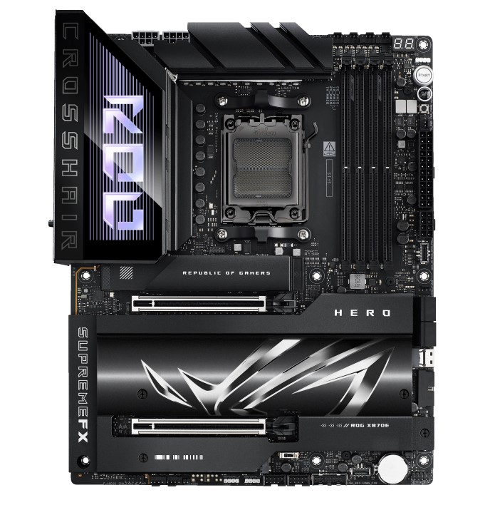 The AI PC-ready ROG Crosshair X870E Hero offers unyielding power delivery