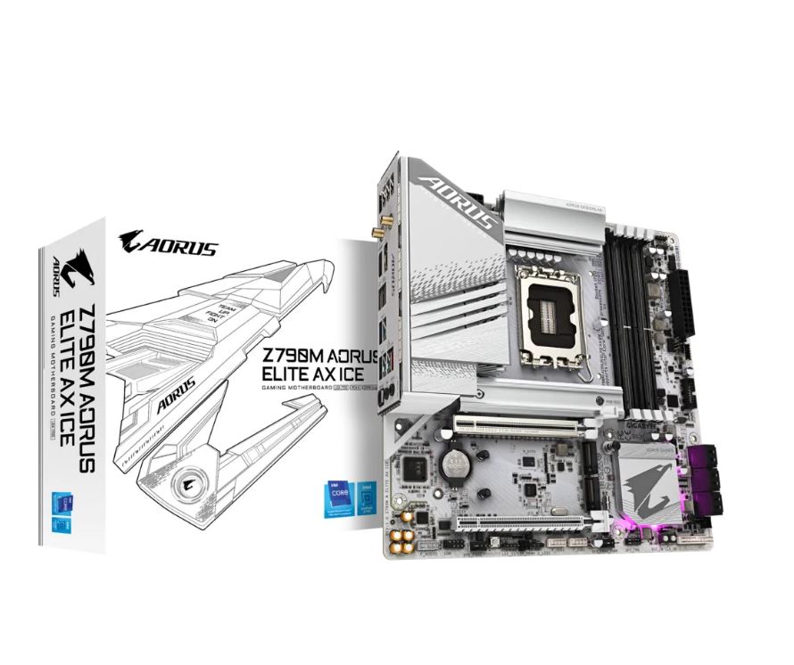 Gigabyte Z790M AORUS ELITE AX ICE Intel LGA 1700 ATX Motherboard