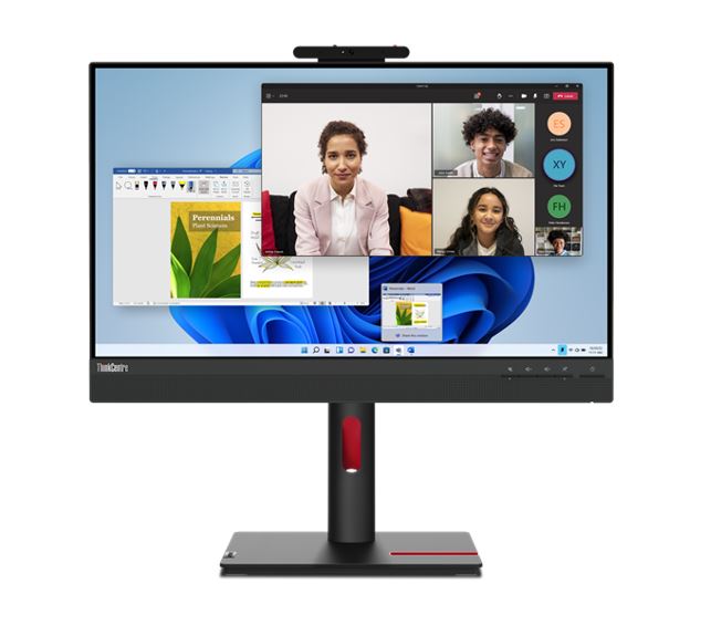 LENOVO ThinkCentre Tiny-in-One G5 24" 60Hz FHD Monitor 1920x1080 16:9 4ms Height Adjust Tilt Swivel Pivot HDMI DP IPS USB3.2 Anti-glare Webcam Mic