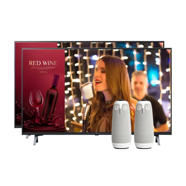 LG UR640S 75 and Owl Labs Meeting Owl 3 Video Conference Bundle - Large Room