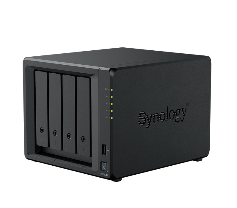 The DS425+ delivers powerful functionality in a compact 4-bay
