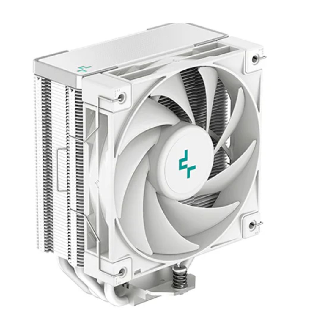 The DeepCool AK400 White is a highly compatible CPU cooler featuring a classic four heat pipe tower layout with a unique matrix fin design and a high-performance FDB fan that delivers excellent heat dissipation and extremely low noise levels.