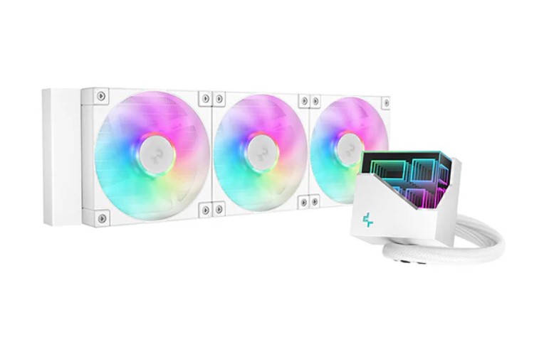 LT360 WH ARGBThe LT360 WH ARGB is a high-performance liquid CPU cooler that has been upgraded to DeepCool's chart-topping 5th generation pump and provides strong heat dissipation power with a 360mm radiator
