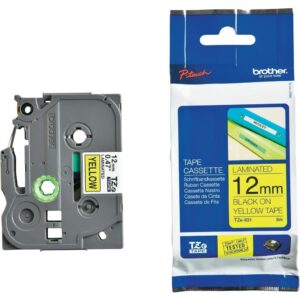 Brother TZe-631 Labeller Tape 12mmx8m Black on Yellow