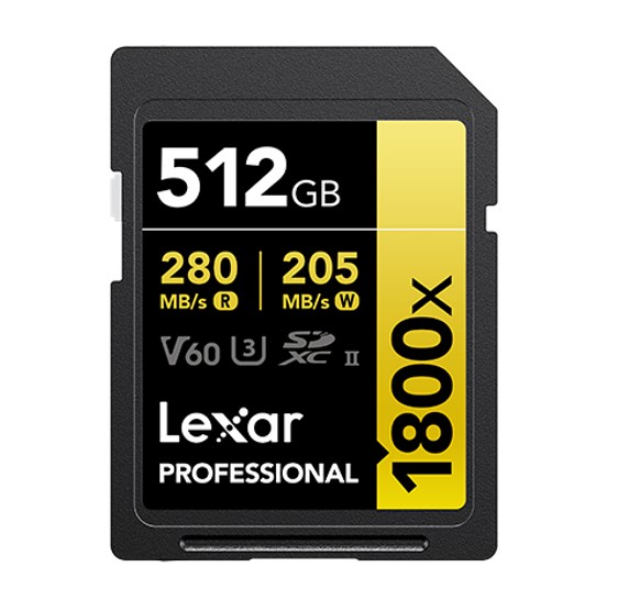 Lexar Professional 1800x 512G SDXC™ UHS-II Card GOLD Series