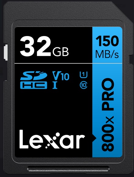 Lexar High-Performance 800x PRO 32GB SDHC™/SDXC™ UHS-I Card BLUE Series