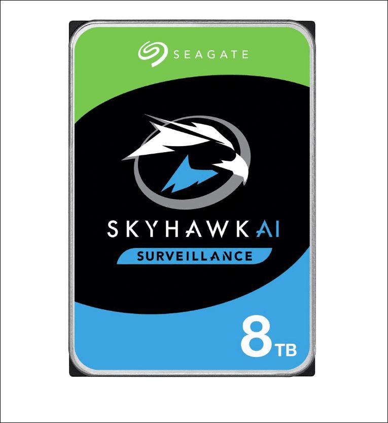 Seagate® SkyHawk™ AI 8TB is a surveillance-optimised drive designed for NVRs with artificial intelligence (AI) for edge