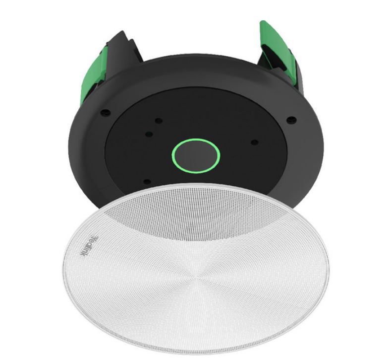 The Yealink CM20 ceiling mic features an 83mm low-profile design. Equipped with 16 omnidirectional units