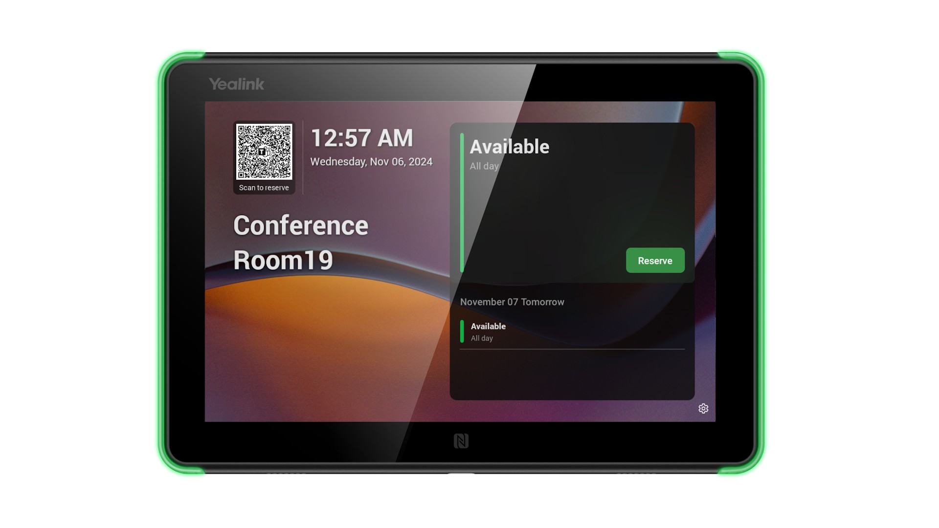 Yealink Roompanel Android based Scheduling Panel