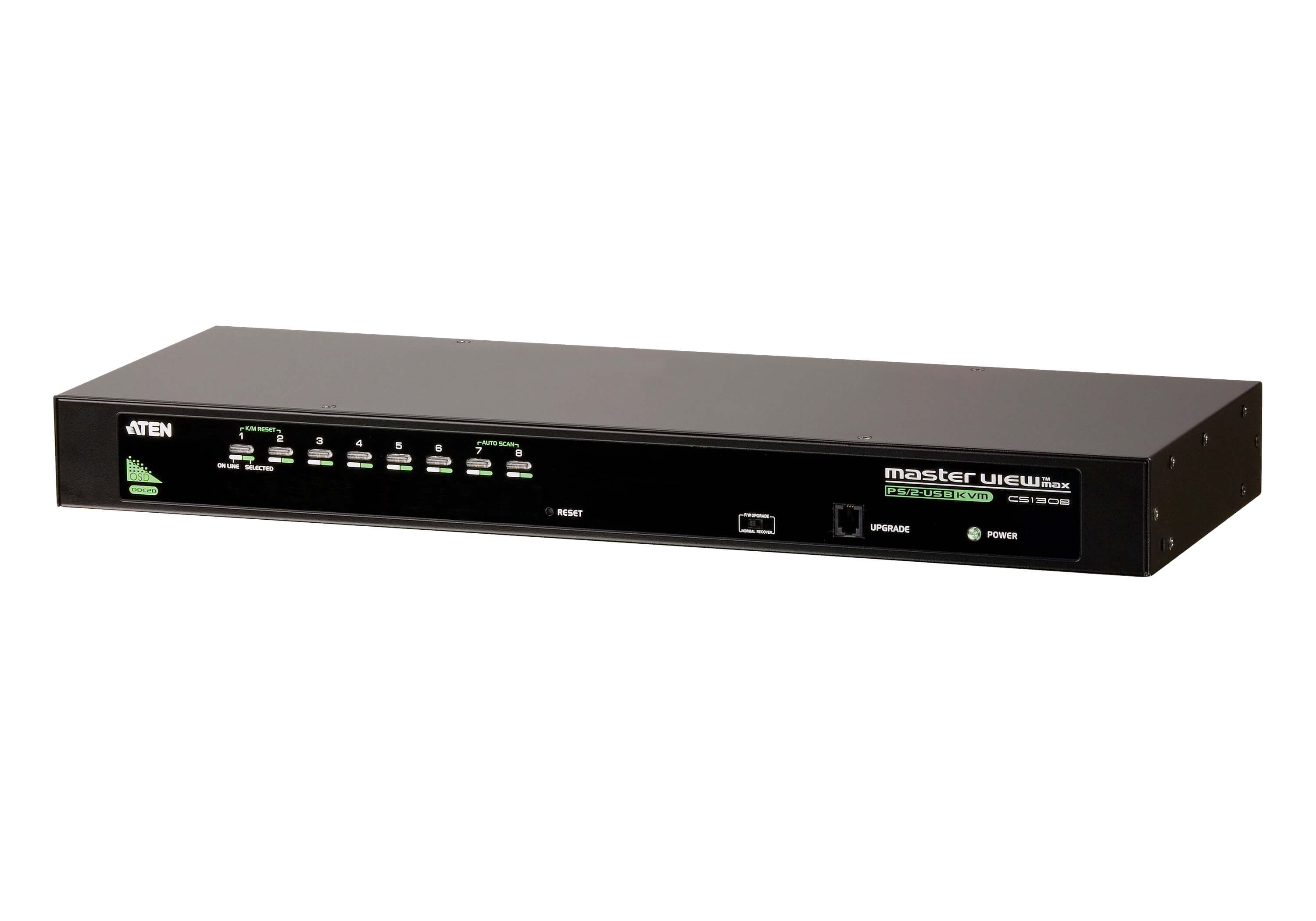•One USB-PS/2 console controls 8 computers