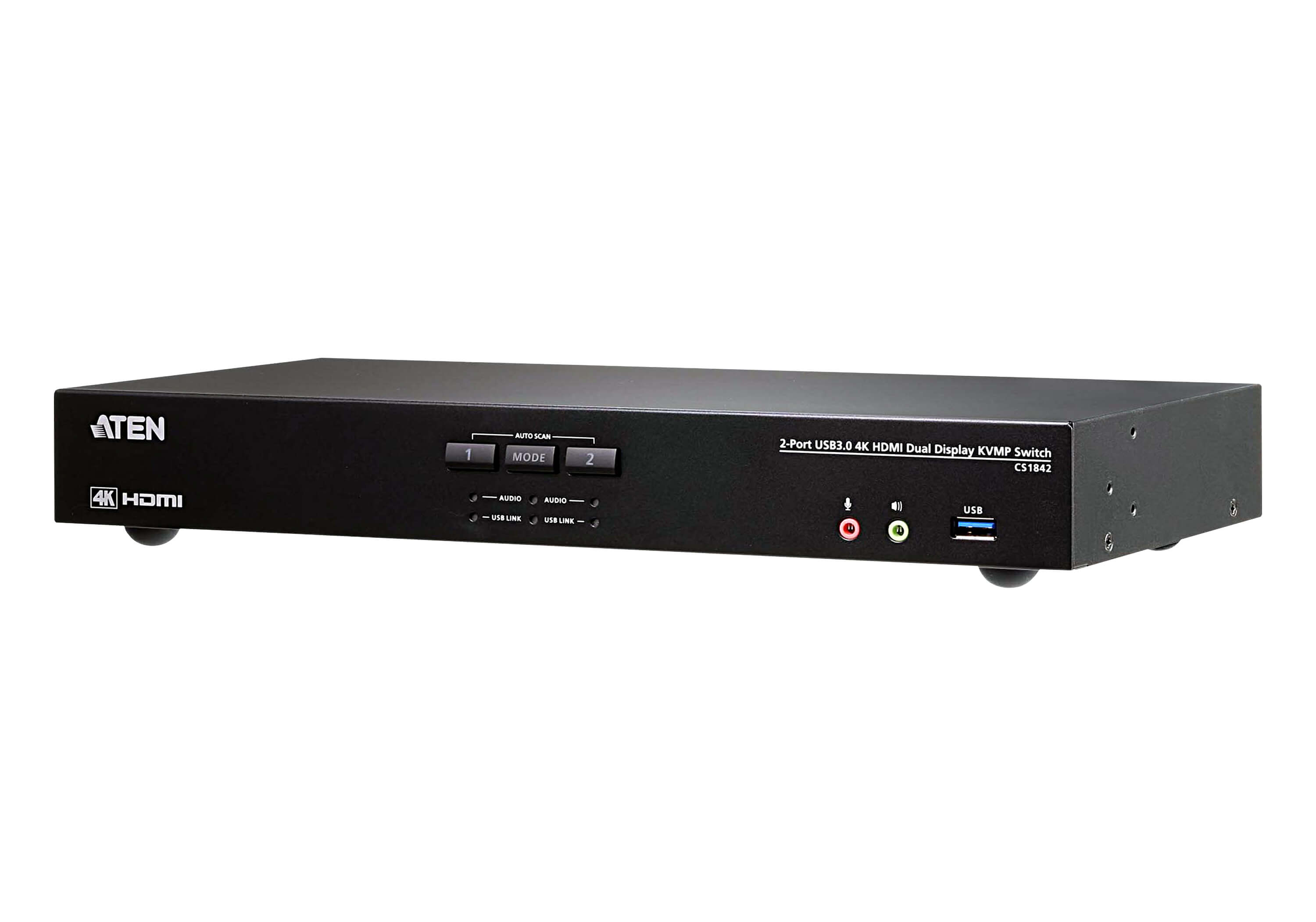 Aten Desktop KVMP Switch 2 Port Dual Display 4k HDMI w/ audio