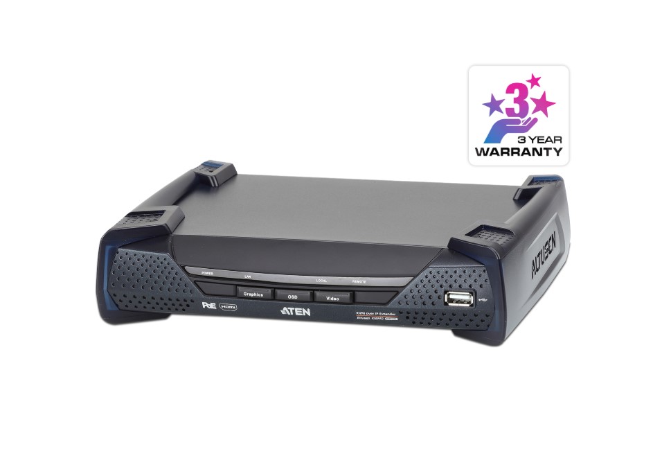 Aten 4K HDMI Single Display KVM over IP Receiver with Power over Ethernet