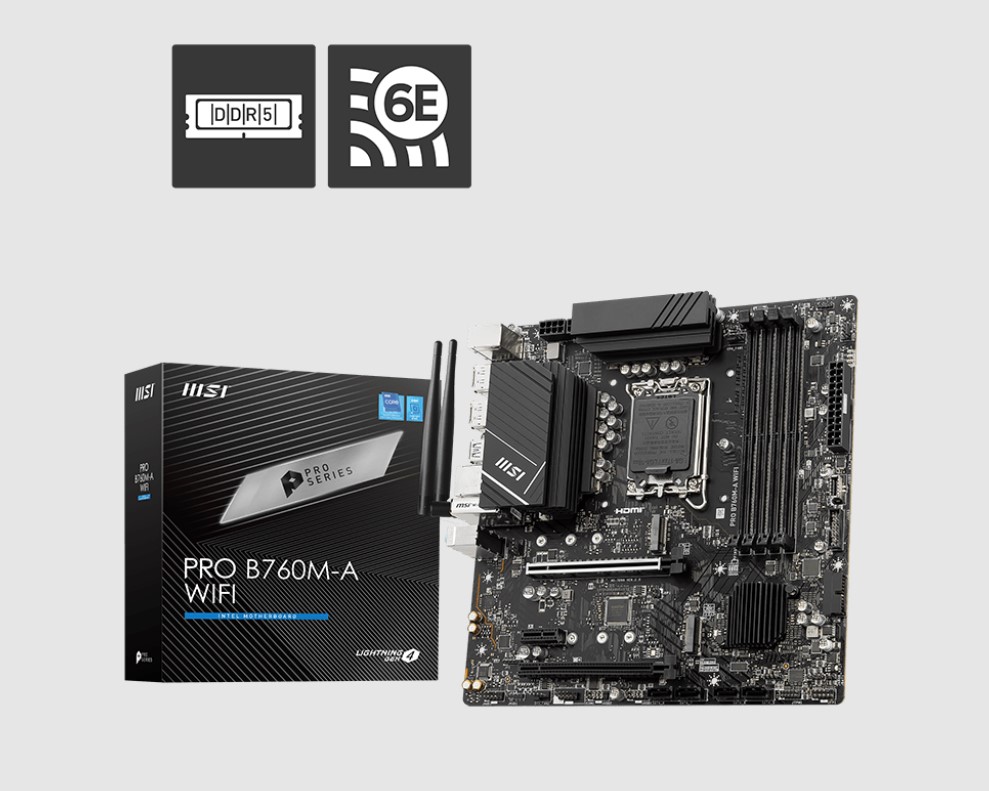 MSI PRO B760M A WIFI ATX Motherboard