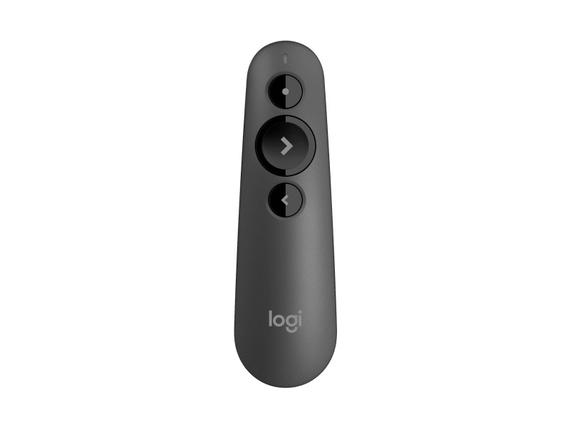 Logitech R500S Laser Presentation Remote with Dual Connectivity Bluetooth or USB 20m Range Red Laser Pointer for PowerPoint Keynote Google Slides Graphite