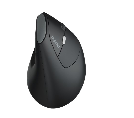 RAPOO EV250 Ergonomic Vertical Wireless Mouse 6 Buttons 800/1200/1600 DPI Optical Silent Click Mice - Black